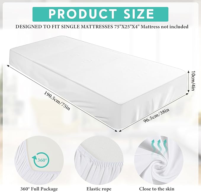 Breling Fitted Sheet (Sheet Only) Compatible with Milliard Trifold Mattress Folding Mattress Fitted Microfiber Bedsheet for Camp Bunk Rvs Bed(White,Twin,4'')