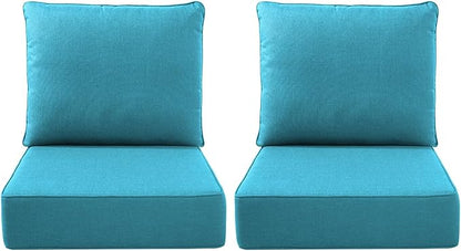 Luxury Outdoor Seat Cushion Set-22 x 24 x 6 Inch Outdoor Chair Cushions with Water Resistant & Removable Cover Outdoor Cushions for Patio Furniture Chair Sofa Couch