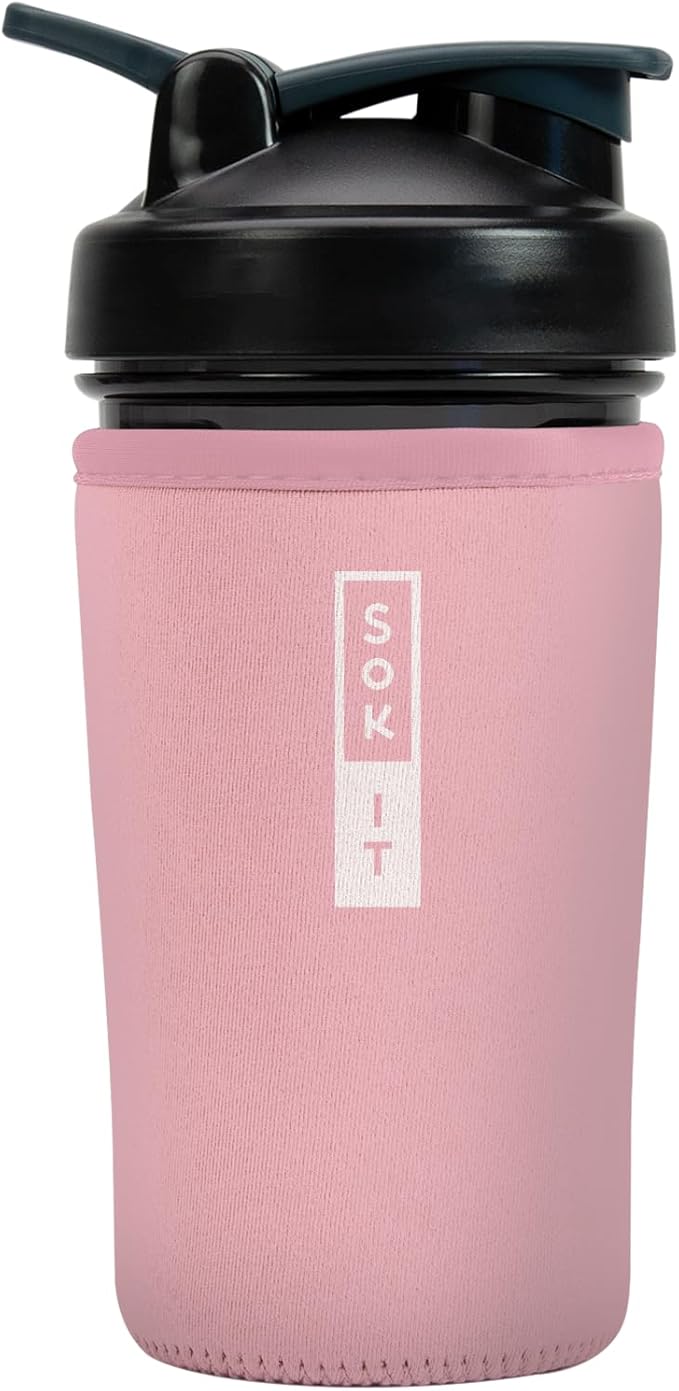 Sok It BotlSok Protein Blender Shaker Bottle Sleeve Insulated Neoprene Cover (Millennial Pink, Fits 24oz Blender)