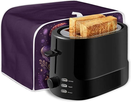 ZFRXIGN Butterfly Toaster Covers 4 Slice Wide Slot Dust Cover Case with Handle Bread Maker Cover Case Small Appliance Covers Toaster Bag Mushroom Moon Night Toaster Cover Purple