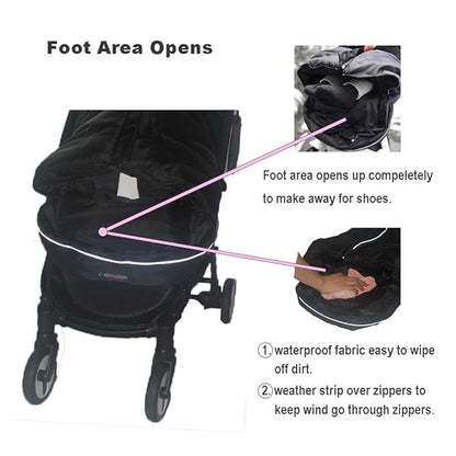 Anti-Kick Stroller Blanket,Toddler Stroller Universal Footmuff Cosy Toes Buggy Pushchair Sleeping Bag Waterproof,Anti-Slip,Extendable,Multifunction Use Stroller Winter Cover