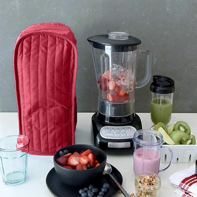 Kitchen Blender Dust Cover, Anti Fingerprint Polyester Stand Mixer or Coffee Maker Appliance Cover, Dust Proof Stain Resistant Blender Cover For kitchen Appliance(Wine Red)