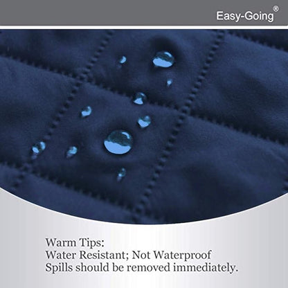 Easy-Going 4 Seater Sofa Slipcover Reversible Sofa Cover Water Resistant Couch Cover with Foam Sticks Elastic Straps Furniture Protector for Pets Children Dog Cat (XX-Large, Navy/Ivory)