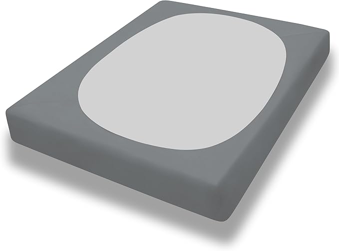 PureFit Stretchy Box Spring Cover Queen - Elastic Fitted Box Spring Wrap Around 4 Sides, Wrinkle & Fading Resistant Fits Queen Size Beds, Gray