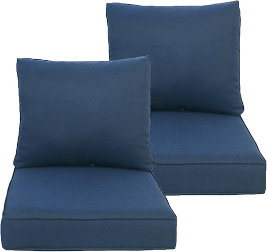 Goodgoods Outdoor Deep Seat Cushions Set 24x28 inch Outdoor Deep Seat Cushions Set:Resilient Foam Filling,All Weather Resistant Patio Cushions Patio Furniture,Midnight 2 Sets