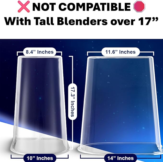 Oversized Sound Reducing Blender Cover – Compatible with Ninja Creami (All Models Except Breeze) & Most Under-Cabinet Blenders – CHECK DIMENSIONS BEFORE BUYING