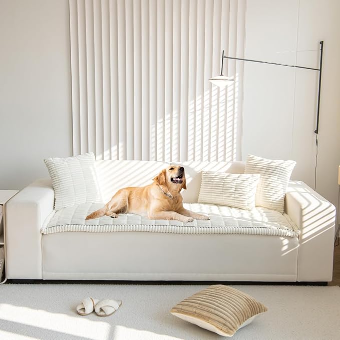 Non Slip Fuzzy Pet Couch Covers for Sofa, Washable Couch Cushion Covers for Large Dogs