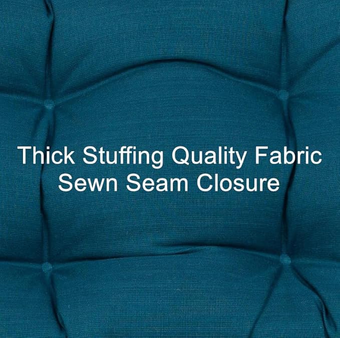 QILLOWAY Outdoor Patio Wicker Seat Cushions Group Loveseat/Two U-Shape/Two Lumbar Pillows for Patio Furniture,Wicker Loveseat,Bench,Porch,Settee of 5 (Peacock Blue)
