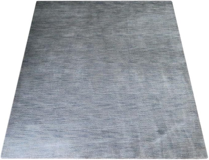Rugsotic Carpets Hand Knotted Gabbeh Wool 3'x5' Area Rug Solid Light Blue L00111