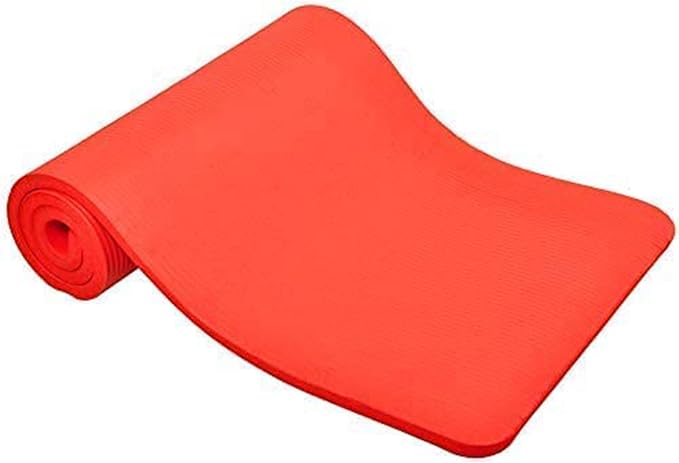 BalanceFrom GoCloud 71x24 Inches Extra Thick Yoga Mat 1-Inch High-Density Foam – Roll-Up Exercise Pad with Double-Sided Non-Slip Surface and Carrying Strap for Pilates and Home Workouts