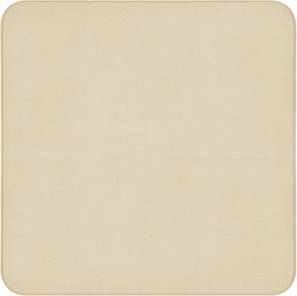 House, Home and More Skid-Resistant Carpet Indoor Area Rug Floor Mat - Ivory Cream - 3 Ft X 3 Ft - Non Slip Rubber Backing, Stain Resistant, Dog Friendly, Living Room Bedroom Kitchen Entryway