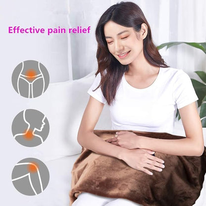 USB Heated Blanket/Shawl/Throws, 35"X23" Flannel Heating Cushion Pad Blanket for All Occasions Including Outdoor - 3 Heat Settings and 3-Hour Auto-Off (Gray)