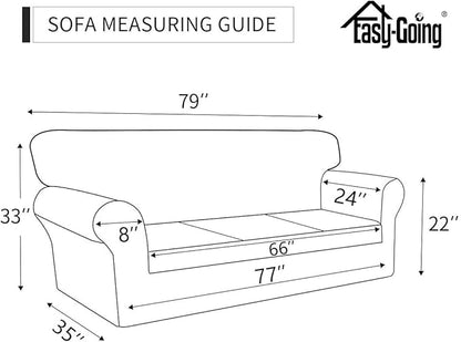 Easy-Going Sofa Slipcover Waterproof Couch Cover for 3 Cushion Couch Sofa Cover Furniture Protector Cover Pets Covers Washable Non-Slip Fabric Pets Kids Children Dog Cat (Sofa, Christmas Red)