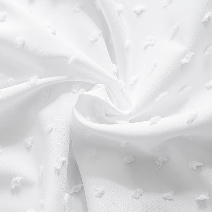 Tufted Dot Bed Skirt King Size Ruffled Bed Skirt with Split Corners, 14 Inch Drop Dust Ruffle Bed Skirts with Platform, White