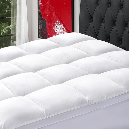 SOPAT Mattress Topper Twin Size Extra Thick Mattress Pad 8-21" Deep Pocket Soft Down Alternative Fill Mattress Protector Pillow Top Mattress Cover (39x75 Inches, White)