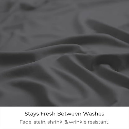 Mellanni Bed Skirt Twin Size - Bed Skirting - 15-Inch Tailored Drop Pleated Dust Ruffle - Hotel Luxury Bedding - Wrinkle, Fade, Stain Resistant - 1 Bedskirt (Twin, Gray)