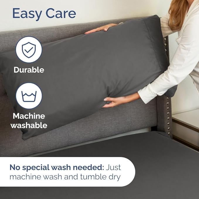 Extra Deep Pocket Queen Sheet Set - 4 Piece Breathable & Cooling Bed Sheets - Hotel Luxury Sheet Set - Soft, Wrinkle Free and Comfy - Easily Fits Extra Deep Mattresses - Deep Pocket Charcoal Sheets