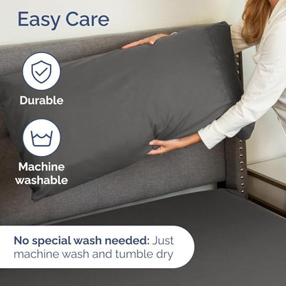 Extra Deep Pocket Twin Sheets - 3 Piece Breathable & Cooling Bed Sheets - Hotel Luxury Bed Sheet Set - Soft, Wrinkle Free & Comfy - Easily Fits Extra Deep Mattresses - Deep Pocket Charcoal Sheets Set