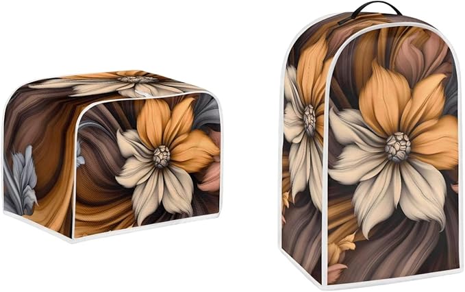 Vintage Flower Floral Pattern Appliance Covers Set Washable Kitchen Blender Dust Cover Bread Maker Toaster Cover 2 Slice Kitchen Accessories