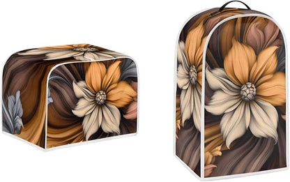 Vintage Flower Floral Pattern Appliance Covers Set Washable Kitchen Blender Dust Cover Bread Maker Toaster Cover 4 Slice Kitchen Accessories