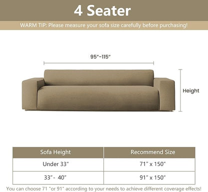 MYSKY HOME Couch Covers for 3 Cushion Couch Sofa, Sectional Couch Cover L Shape Chenille Couch Cushion Covers for Pets, Furniture Protector Cover for Dogs, Kids, 91"X150", Charcoal Gray