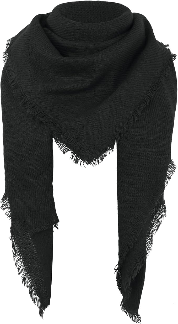 American Trends Women's Cozy Warm Winter Fall Blanket Scarf Stylish Soft Chunky Checked Giant Scarves Shawls