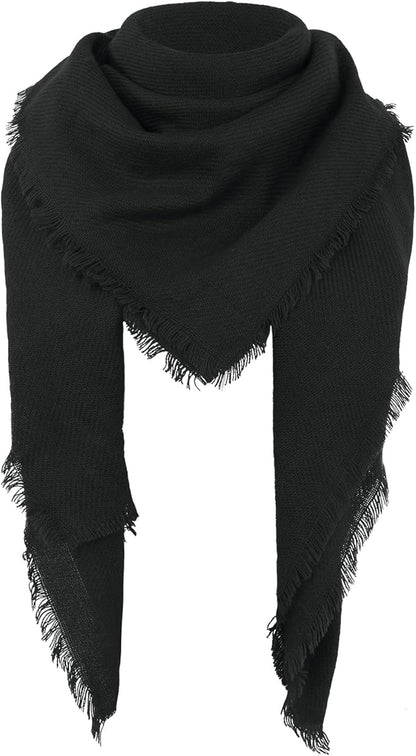 American Trends Women's Cozy Warm Winter Fall Blanket Scarf Stylish Soft Chunky Checked Giant Scarves Shawls