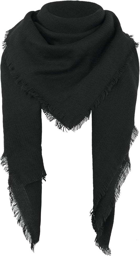American Trends Women's Cozy Warm Winter Fall Blanket Scarf Stylish Soft Chunky Checked Giant Scarves Shawls