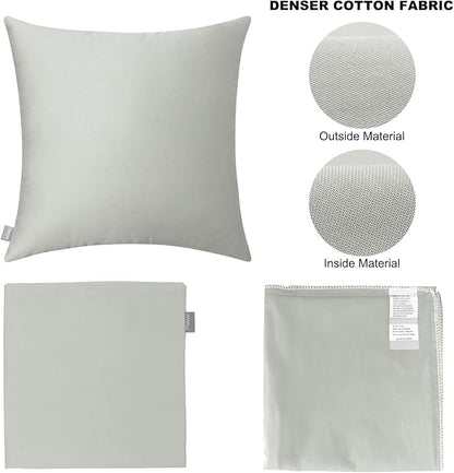 Thmyo 4-Pack 100% Cotton Comfortable Solid Decorative Throw Pillow Case Square Cushion Cover Pillowcase Sublimation Blank Pillow Covers DIY Throw Pillowcase for Sofa Bedroom(20x20 inch/ 50x50cm,Grey)