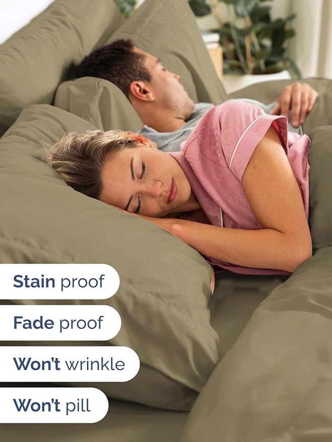 Extra Deep Pocket King Sheets - 4 Piece Breathable & Cooling Bed Sheets - Hotel Luxury Bed Sheet Set - Soft, Wrinkle Free & Comfy - Easily Fits Extra Deep Mattresses - Deep Pocket Khaki Sheets Set