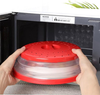 Collapsible Microwave Splatter Cover, 10.5 Inch, Microwave Plate Cover With Steam Vent (beige)
