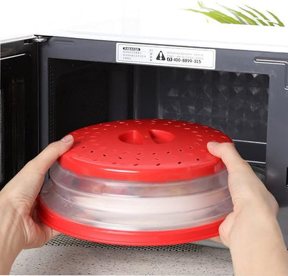 Collapsible Microwave Splatter Cover, 10.5 Inch, Dishwasher-safe, Microwave Plate Cover With Steam Vent，BPA-Free Silicone & Plastic (Light purple)