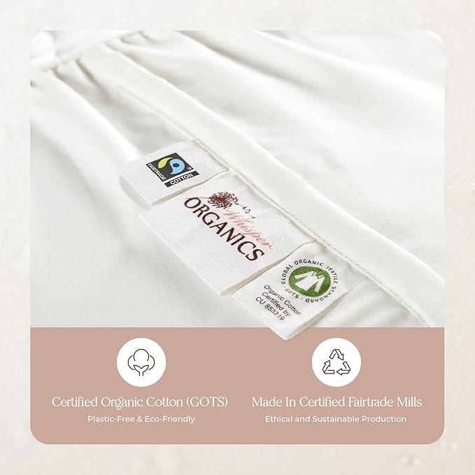 100% Cotton Organic Mattress Pad - Luxury Quilted Mattress Topper Protector Plush & Breathable Machine Washable Design - Fairtrade & GOTS Certified Premium 400GSM Thick with Deep Pocket (Twin XL)