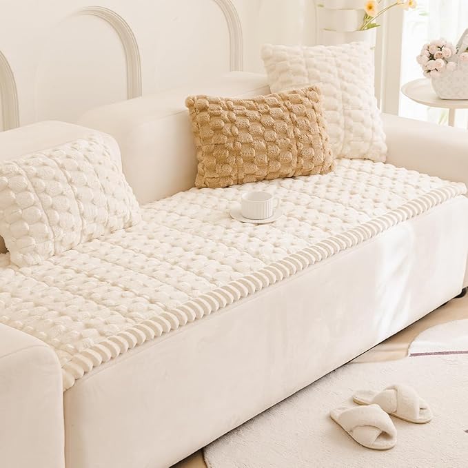 Plush Pet Sofa Covers for Dogs Washable Couch Protector for Cushion, Dog Friendly Furniture Covers Protector