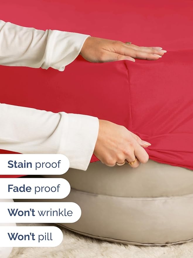 Extra Deep Twin XL Fitted Sheet - Hotel Luxury Single Fitted Sheet Only - Easily Fits 18 inch to 24 inch Mattress - Ultra Soft, Wrinkle Free w/Extra Deep Pockets - Easy-Care, Breathable & Comfy - Red