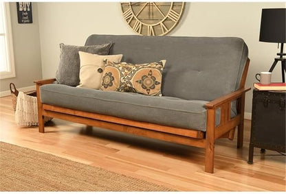BOWERY HILL Full Fabric Futon in Marmont Thunder Blue-Frame Not Included