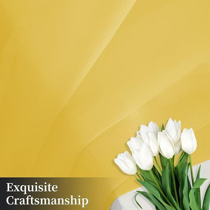 Sheer Curtains 84 Inches Long 2 Panels, Rod Pocket Short Curtain for Kitchen, Bedroom, Cafe Window(Yellow 38" W x 84" L)