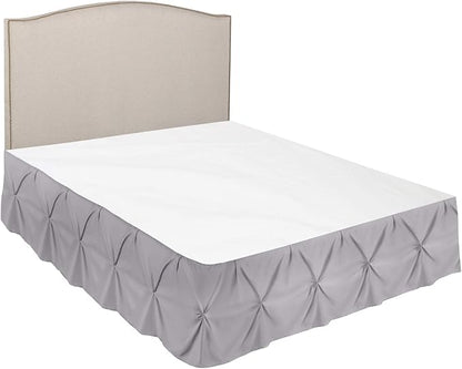 Nestl Grey Lavender Bed Skirt King Size, Pinch Pleat King Bed Skirt, 14" Inch Drop King Bedskirt, Hotel Quality Grey Lavender Bed Skirts, Premium Microfiber Grey Lavender King Size Bed Skirt