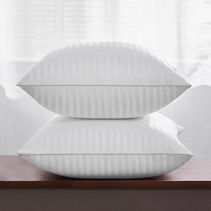 Oubonun 16 x 16 Throw Pillow Inserts, Firm and Fluffy Decorative Square Pillows for Couch Bed Sofa with Soft Cotton Cover White Cushion with Down Alternative Pack of 2