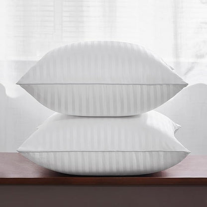 Oubonun 22 x 22 Throw Pillow Inserts, Firm and Fluffy Decorative Square Pillows for Couch Bed Sofa with Soft Cotton Cover White Cushion with Down Alternative Pack of 2