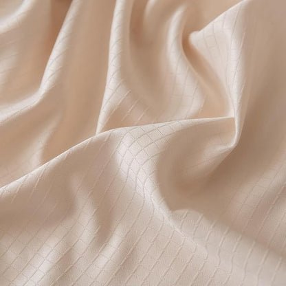Queen Bed Skirt, Grid Plaid Soft Quadruple Pleated Ruffle Bed Skirt, Tailored Dust Ruffle 16 Inch Drop Easy Fit, Machine Washable (Beige)
