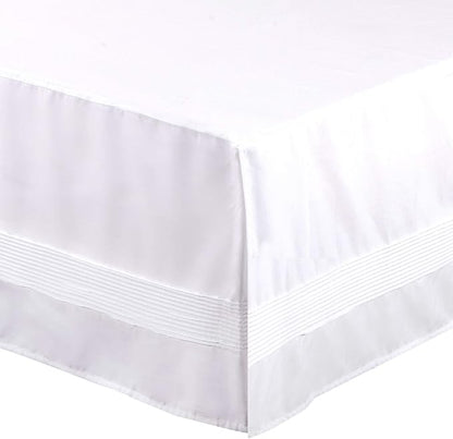 Valea Home Bed Skirt with Stitch on White Dust Ruffle with Split Corners, Durable Elegant Luxury Bedskirt King 14-inch Tailored Drop