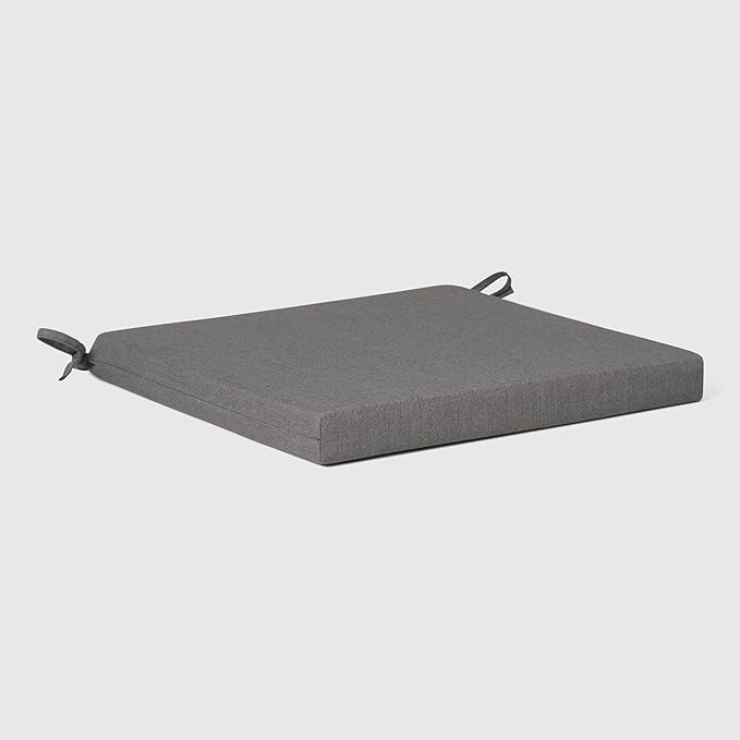 WestinTrends Solace Outdoor Patio Kitchen Dining Chair Square Seat Cushions Set of 4, 19 x 18, Grey