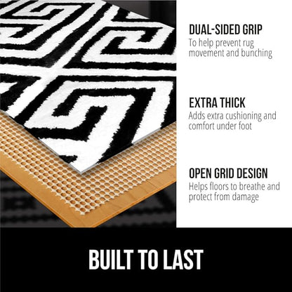 GORILLA GRIP Strong Rug Pad Gripper, 4 FT Round US Designed, Grips Help Keep Area Rugs Safe and in Place, Slip and Skid Resistant Pads for Hard Floors, Under Carpet Mat Cushion and Hardwood Protection