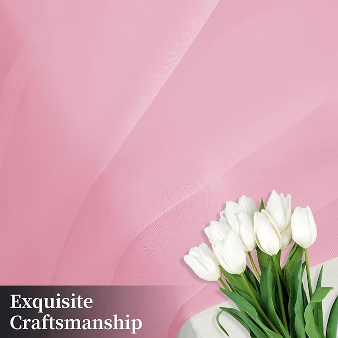 Sheer Curtains 72 Inches Long 2 Panels, Rod Pocket Short Curtain for Kitchen, Bedroom, Cafe Window(Pink 38" W x 72" L)
