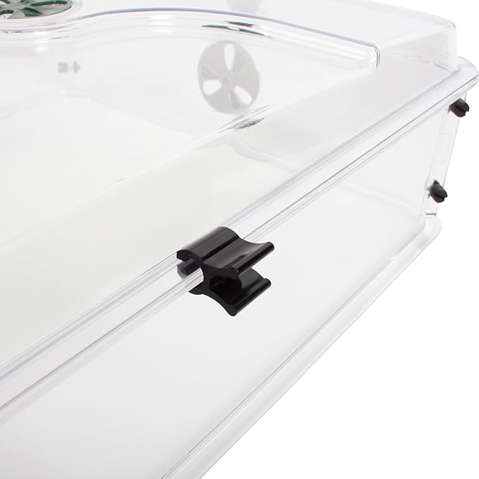 EarlyGrow 95457 24" x 15" x 16.75" Domed Propagator, Green, 3 Side Extenders and Locking Clip Set