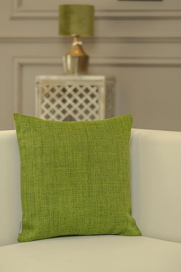 Haven & Glow Decorative Throw Pillow Cover – Square Cushion Case with Zipper | Modern Sofa, Couch & Bed Accent Pillow Covers for Living Room, Bedroom & Home Decor | 18 x 18 inches – Green – Pack of 2