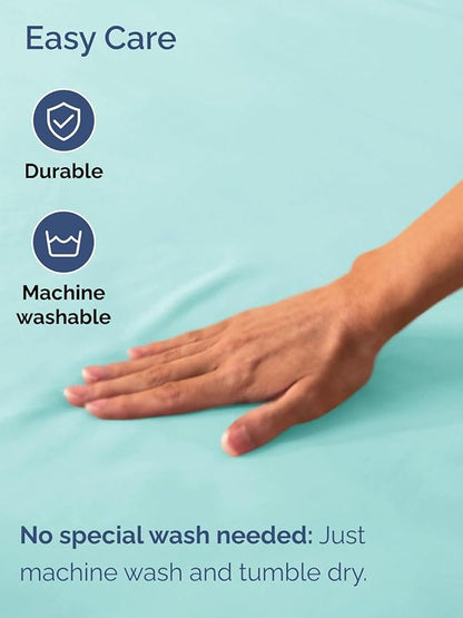 Extra Deep Twin Fitted Sheet - Hotel Luxury Single Fitted Sheet Only - Easily Fits 18 inch to 24 inch Mattress - Ultra Soft, Wrinkle & Fade Free w/Extra Deep Pockets - Breathable & Comfy - Spa Blue
