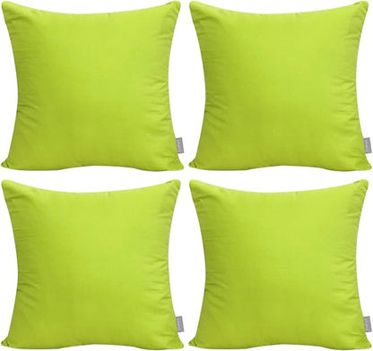 Thmyo 4-Pack 100% Cotton Comfortable Solid Decorative Throw Pillow Case, Square Cushion Cover Pillowcase Sublimation Blank Pillow Covers DIY Throw Pillowcase for Sofa(16x16 inch/ 40x40cm,Light Green)