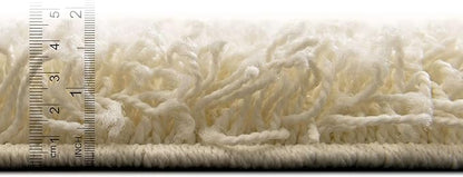 Unique Loom Solid Shag Collection Area Rug (9' x 12' Rectangle, Pure Ivory)